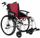 Van os Medical Excel G-Logic Lightweight Self Propelled Wheelchair 16'' Silver Frame and Red Upholstery Slim Seat